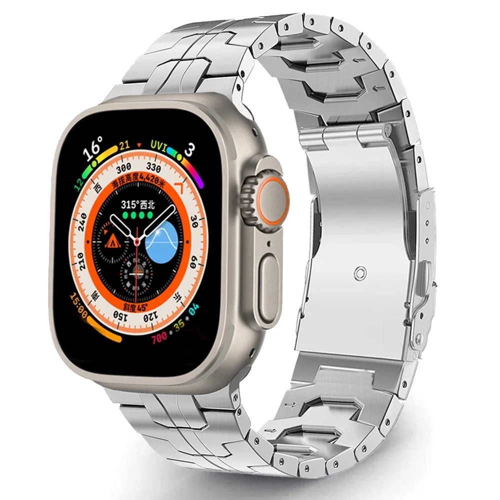 حزام التيتانيوم لساعة أبل الترا 2 49 مللي متر 9 8 7 45 مللي متر 46 مللي متر 44 مللي متر سوار الفرقة ل iWatch سلسلة 10 9 8 7 6 5 4 se الترا كوريا