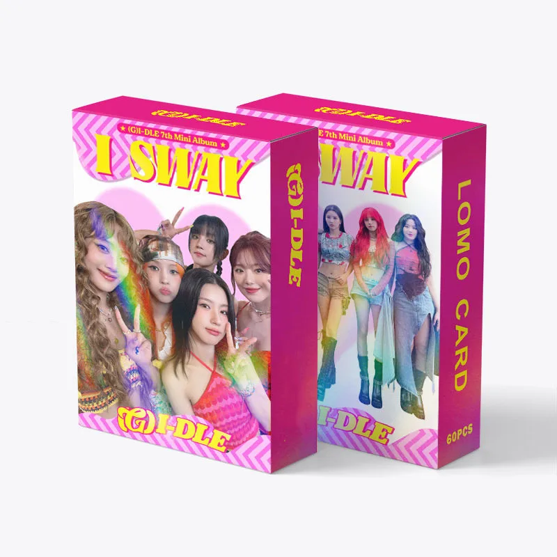 60pcs/set(G) I-DLE Laser Card I SWAY Album LOMO Card Yuqi Minnie Glitter Card Postcard Collector Card Holographic Photo Card