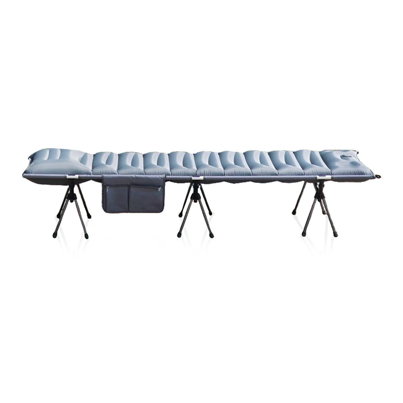 

High Quality Portable Outdoor Folding Bed Comfortable Soft Camping Sleeping Cots Stainless Soft Mattress Folding Bed Home Beach