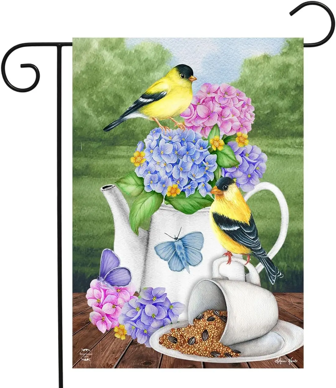 Tea Party Spring Garden Flag 18 x 12.5 Briarwood Lane