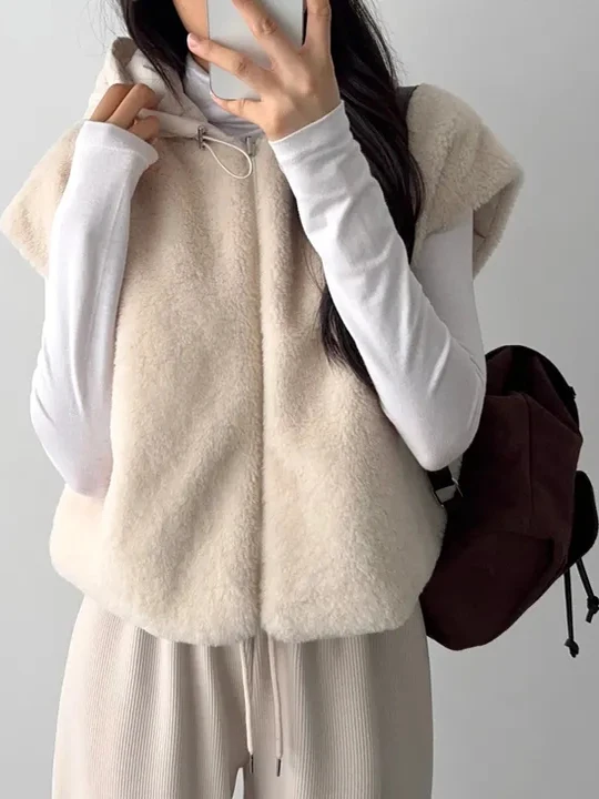 

Корейское женское пальто в стиле пэчворк с капюшоном, свободное осенне-зимнее теплое универсальное модное пальто с запахом