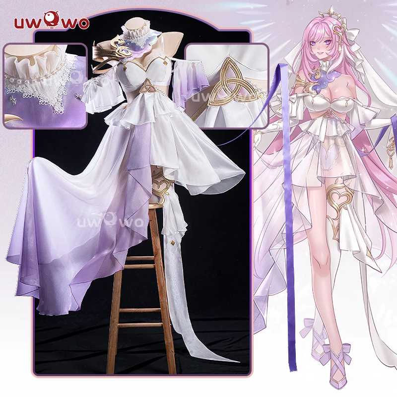 PRE SALE UWOWO Elysia Cosplay Game Honkai Impact 3: Elysia Bride Fanart Cosplay Costume With Headwear Halloween Costume