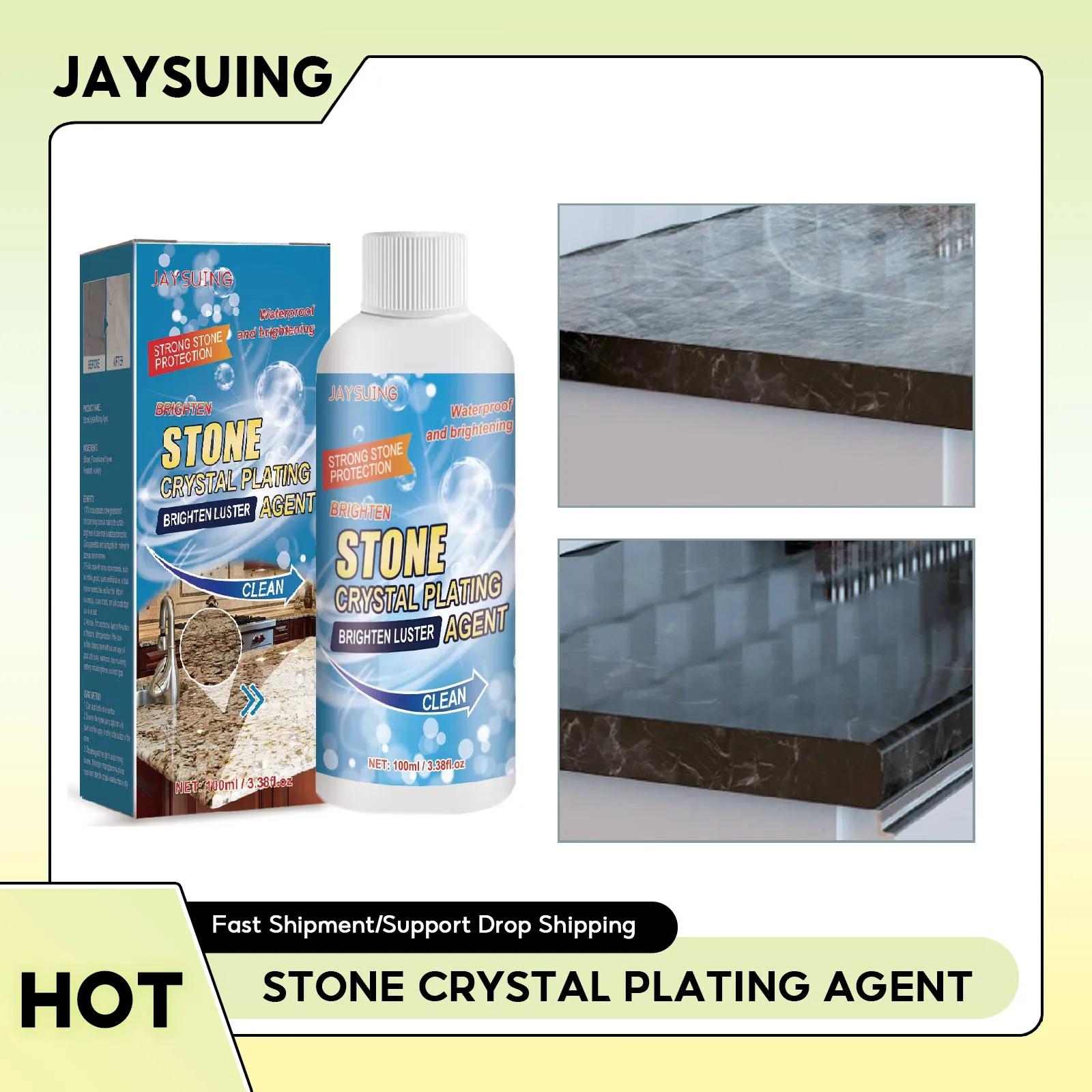 Stone Crystal Plating Agent Stonework Polishing Coating Marble Quartz Tile Anti-Corrosion Scratches Repair Stone Stain Remover