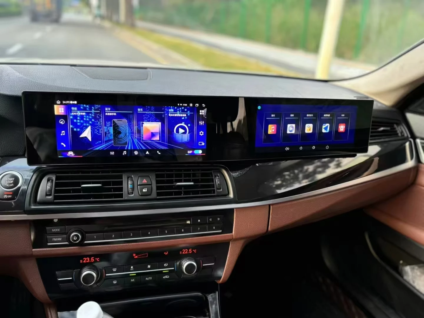 شاشة تفاعلية مزدوجة أندرويد تعمل باللمس Carplay 360 نظام تحديد المواقع والملاحة راديو بلوتوث ل BM 5 سلسلة F10 F11 F18 2010-2017 DSP