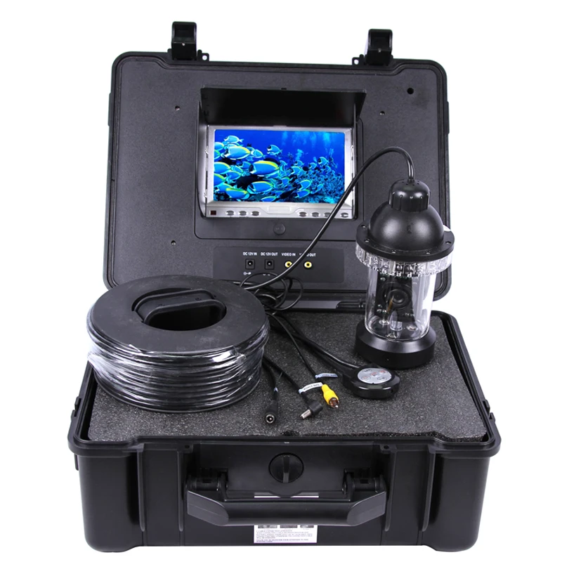 360 degree rotating underwater camera fish finder 30 meters cable 18 white light deep well detection