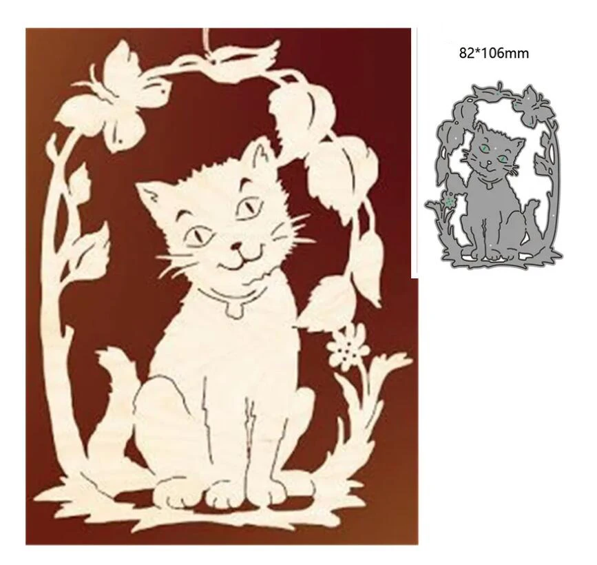 

Animal cats metal cutting dies cut die mold decoration Scrapbooking paper craft knife mould blade punch Embossing stencils