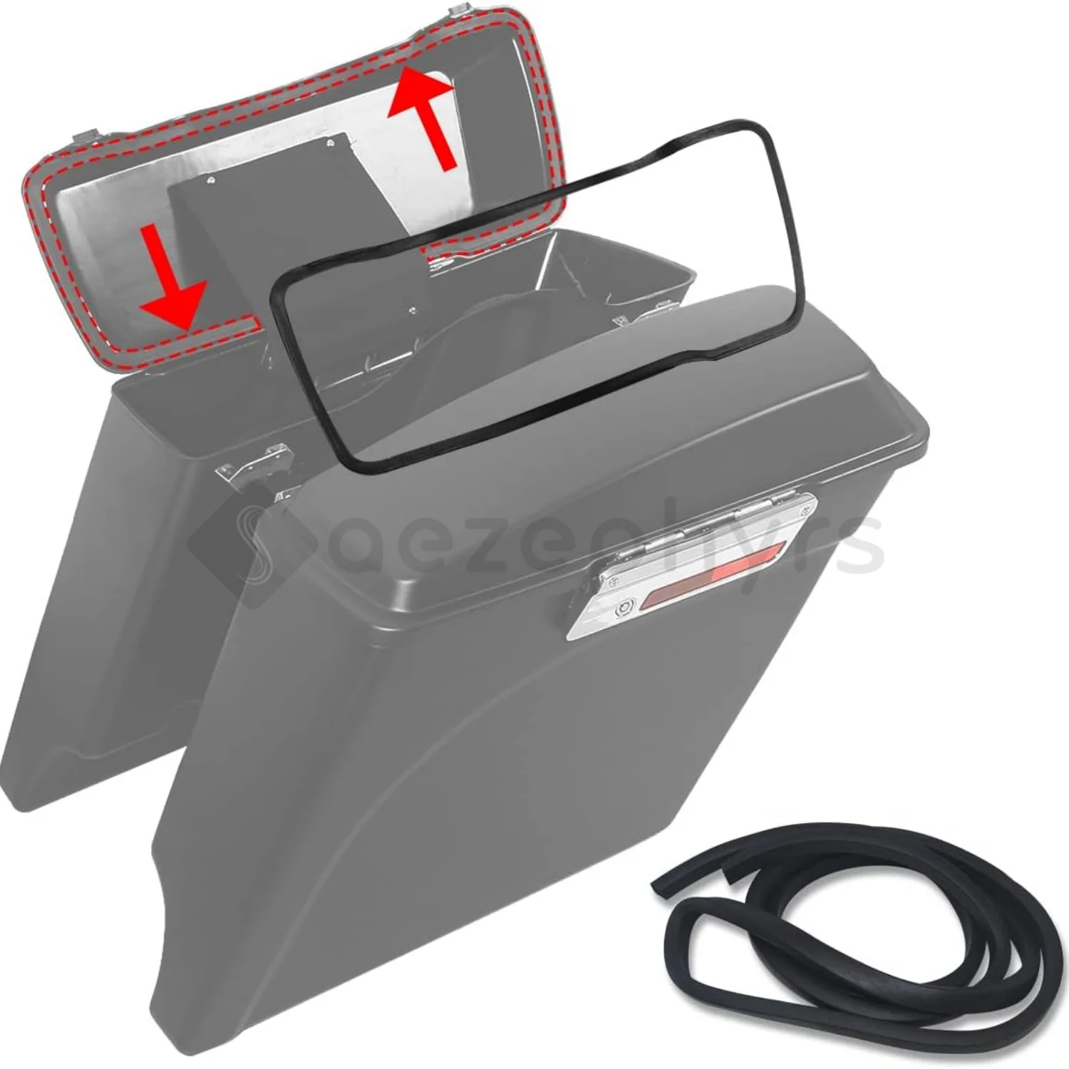 Motorcycle Hard Saddlebag Lids Rubber Cover Gasket Weather Strip Rubber Seal For Harley Touring Road King Electra Glide 2014-UP view 2