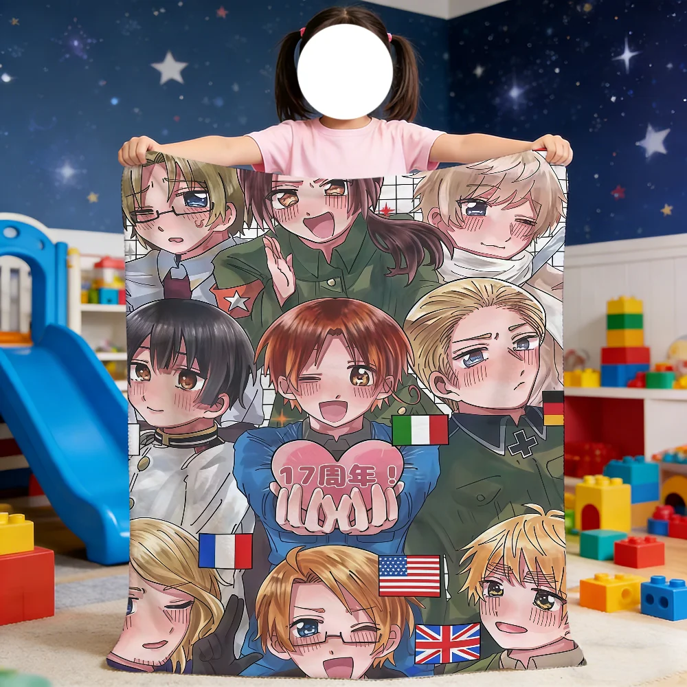 Decke für Hetalia, weiche Überwurfdecke für Welt, Picknick, Bett, Sofa, Zuhause, Gruppe, Schlafzimmer, gemütlich, warm, Sterne, bequem