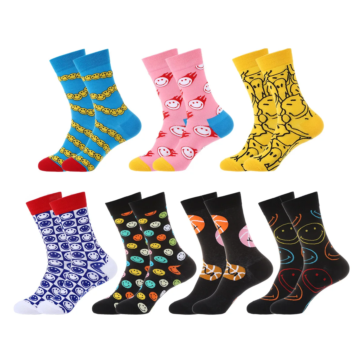 Chaussettes en molleton de coton élégant pour femmes, joli coeur, chaussettes heureuses, dessin animé Harajuku, robe mignonne pour filles, nouvelle mode, 25 motifs, drôle