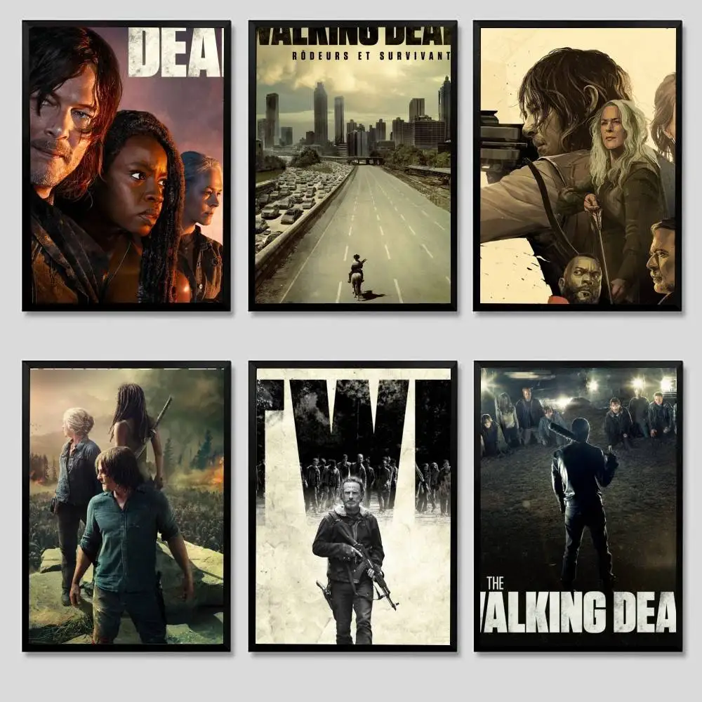 Póster de la serie de televisión W-Walking D-Dead, carteles adhesivos, pegatina de papel impermeable, decoración para el hogar, cafetería, Bar