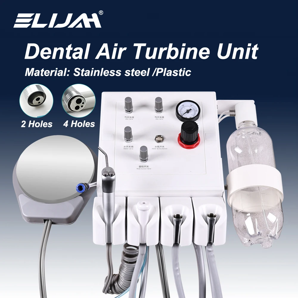 

ELIJAH Dental Air Turbine Dentist Wall-mounted Air Turbine Unit with 3 Way Syringe Handpiece Teeth Whitening Dentistry Tools