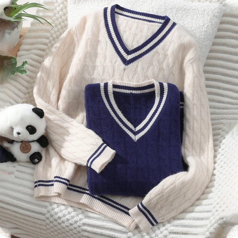 

Зимний теплый шерстяной свитер для мальчиков, майка из 100% шерсти в полоску для девочек, пуловер, свитер, детский кашемировый детский свитер для подростков, пальто