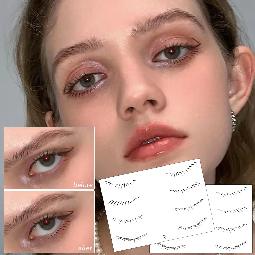 Lower Eyelash Tattoo Stickers Fake Lashes Temporary Tattoo Patch Natural Lifelike False Eyelash Eyelashes Extension Tool Makeup