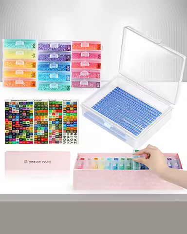 15pcs Diamond Painting Storage Containers Trays, Diamond Painting Accessories Diamond Painting Trays with Lids, Box Package