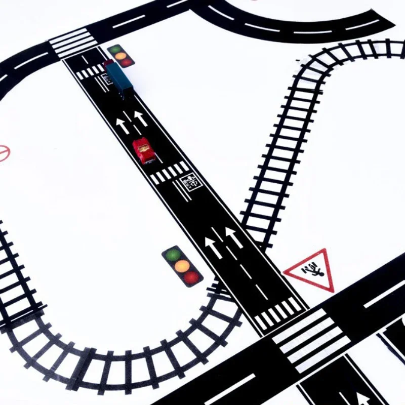 모래 테이블 건축 장면 레이아웃/도시 풍경 풍경/디오라마를 만들기 위한 Diy 모델링 고속도로 도로 스티커 테이프 재료 1개