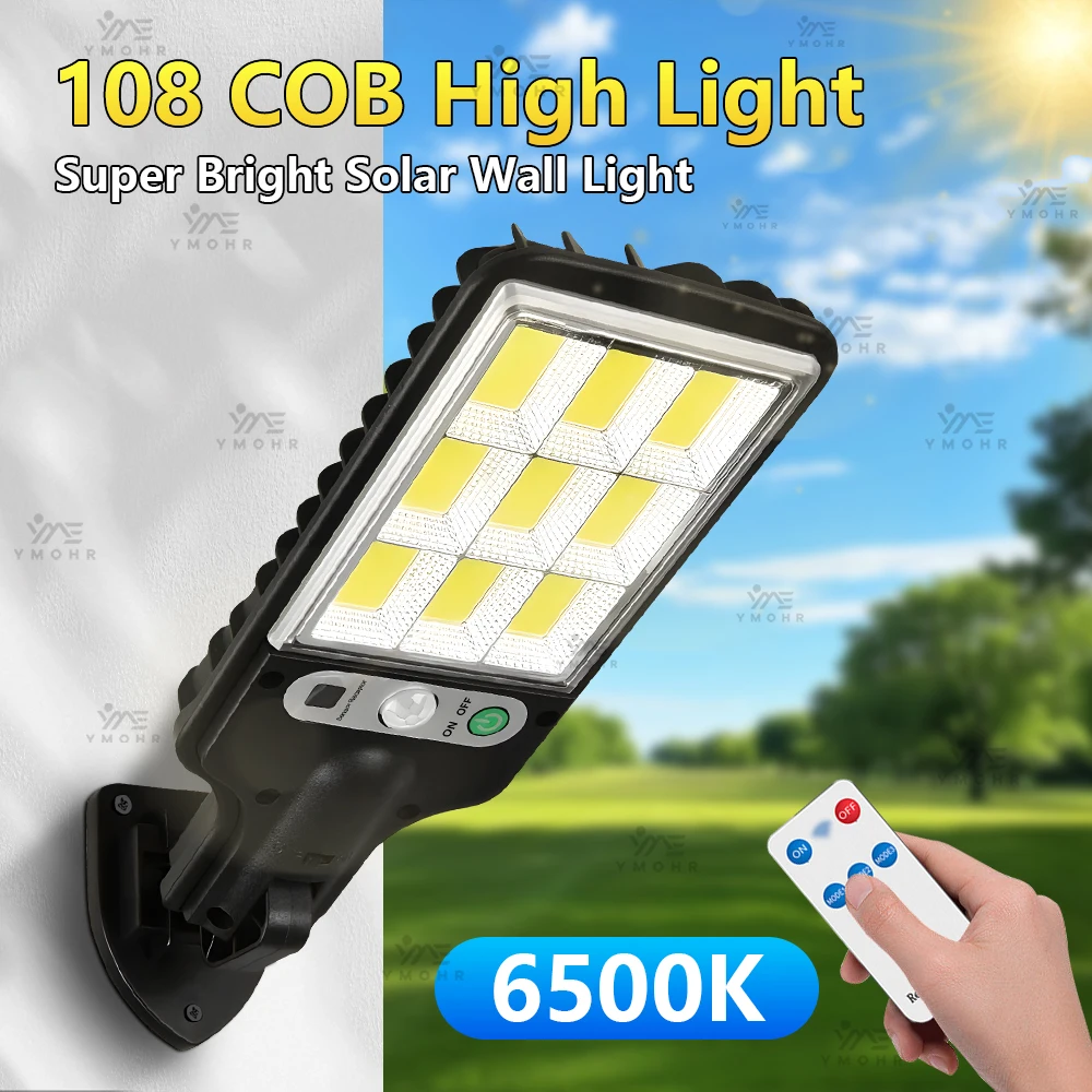 

Большой светодиодный солнечный уличный фонарь высокой мощности для наружного садового освещения, солнечная сенсорная лампа, уличные светодиодные прожекторы, украшения, настенные светильники