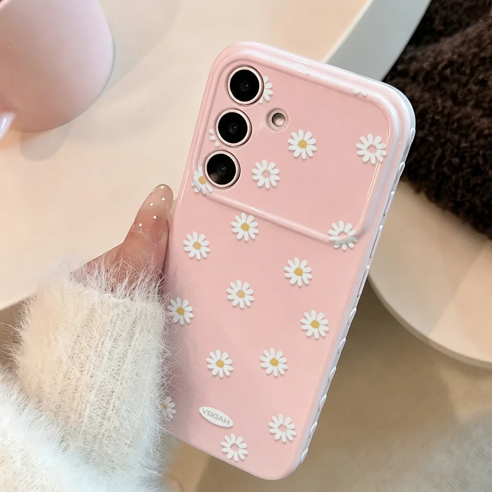 Little Daisy Phone Case For Samsung A57 A56 A36 5G A35 A55 A54 A37 5G A26 A16 A17 A15 A06 A07 A05 Candy Color Shockproof Cover