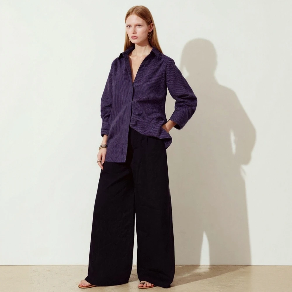 Women's Open Front Cuff Sleeve Shirt Comfortable Plain Casual Collar Autumn Top