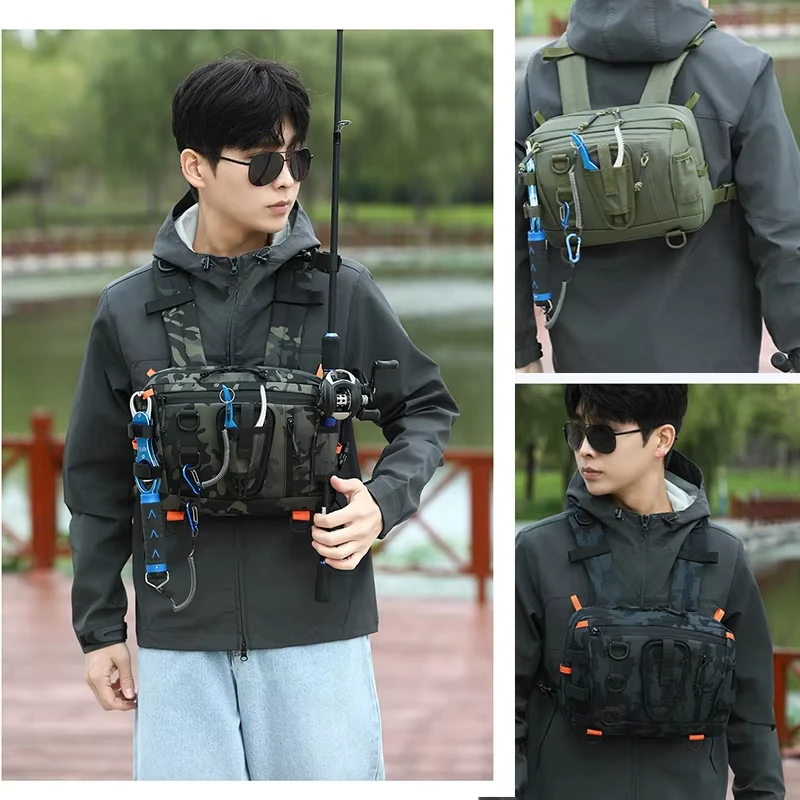 Tactical Bag Front Chest Rig Vest Backpack for Camping Hunting Bag Men Hiking Climbing Travel Fanny Pack Fishing Lure Tackle Bag