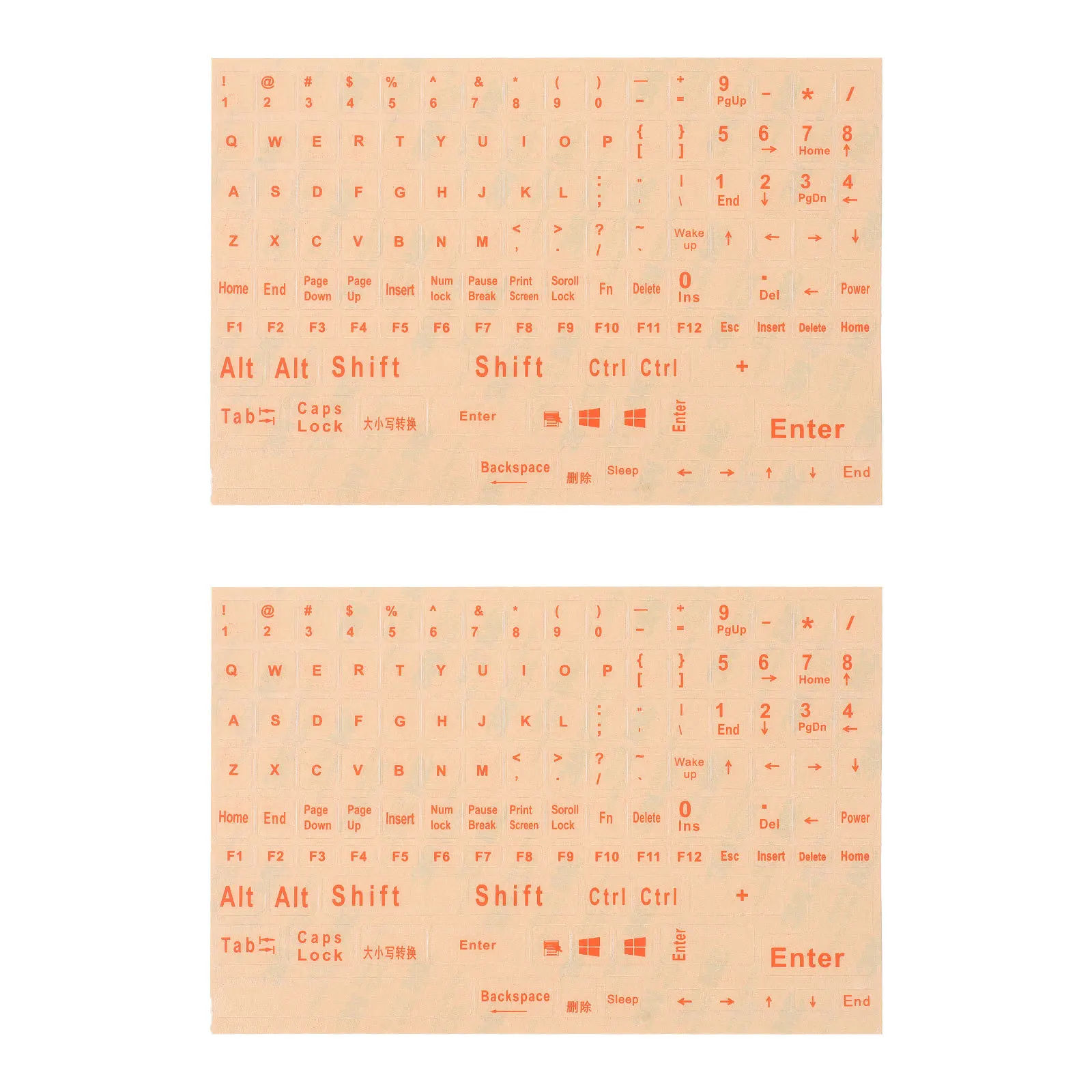 

2 Sheets Computer Keyboard Stickers English Alphabet Number Large Print Non Residue Easy Remove Key Label for Laptop Notebook