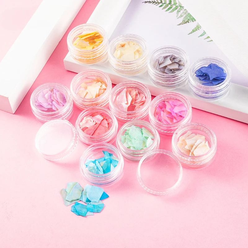 New Instagram Nail Accessories Shell Fragments Sequins Abalone Pieces Japanese 12 Color Nail Stickers Fragments Handmade DIY