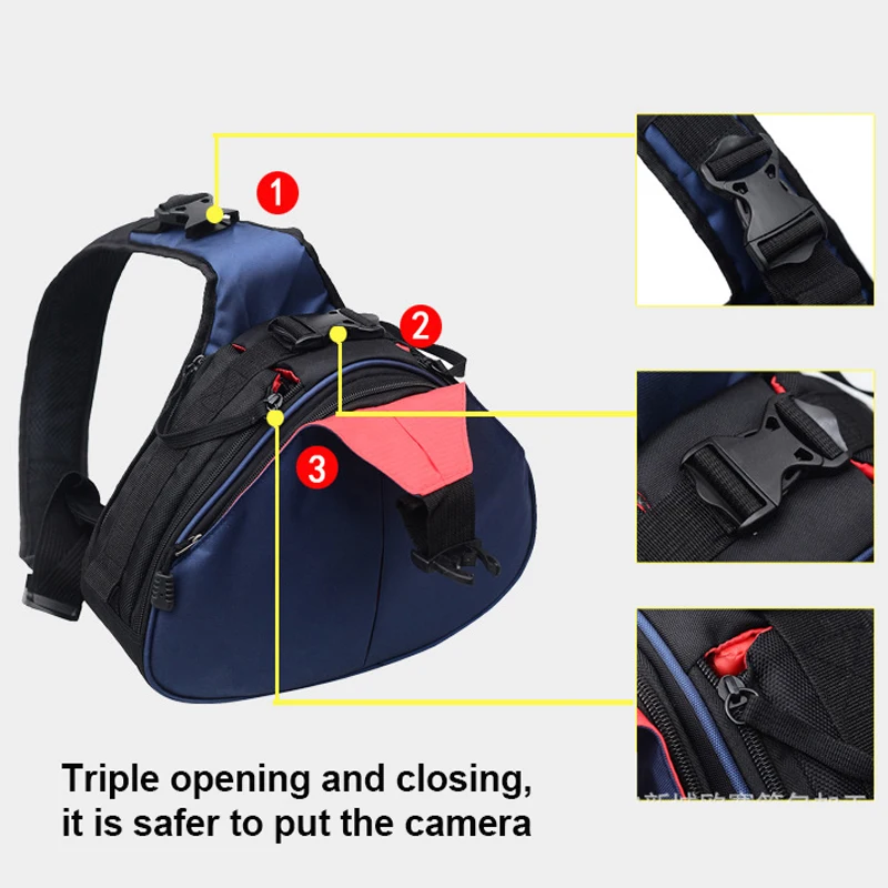 Waterproof Travel Small DSLR Shoulder Camera Bag Photography Bags Triangle Sling Bag for Sony Nikon Canon Digital Camera