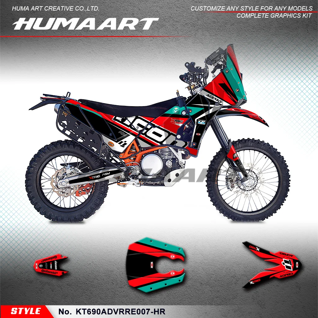 Humaart Motorcycle Graphics Backgrounds for KTM RALLY RAID EVO2 690 ADV, KT690ADVRRE007-HR