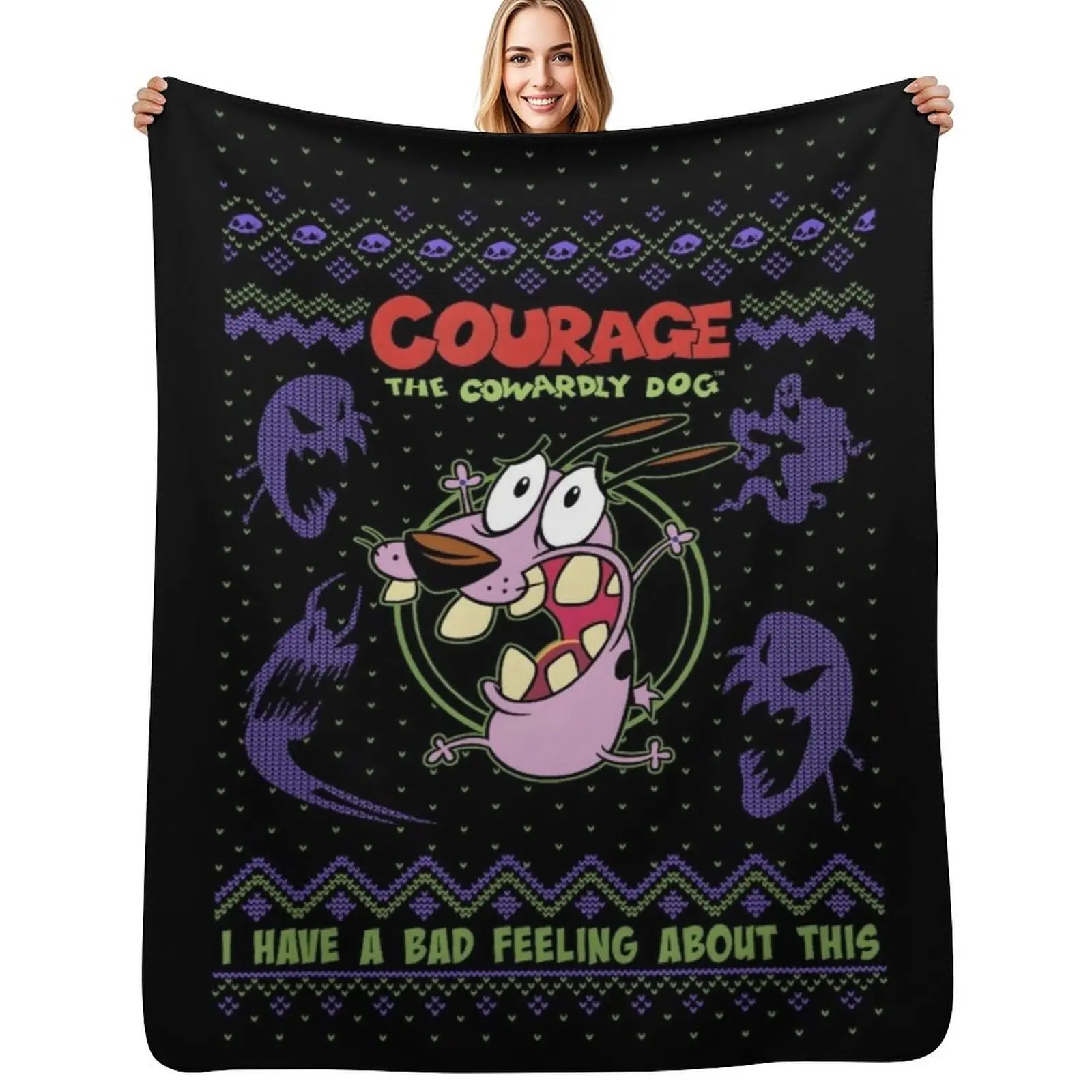 Christmas Bad Feeling Ugly Throw Blanket Breathable Lightweight Blanket for Adults Kids