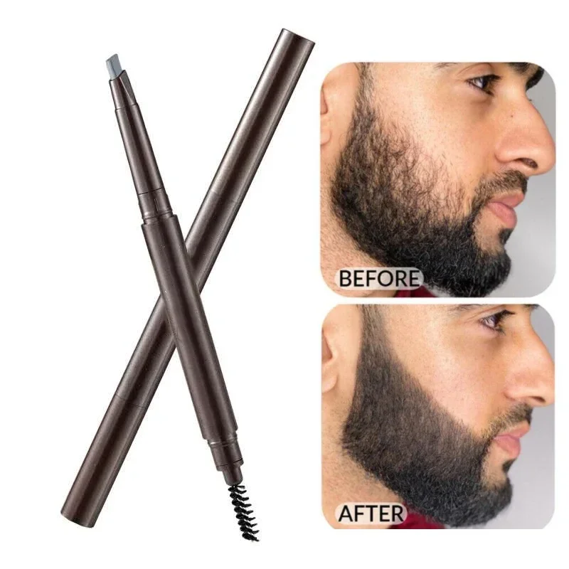 Men Beard Filling Pen Pencil Filler Pencil Brush Moustache Coloring Coverage Enhancer Mustache Repair Shape Waterproof 3Color