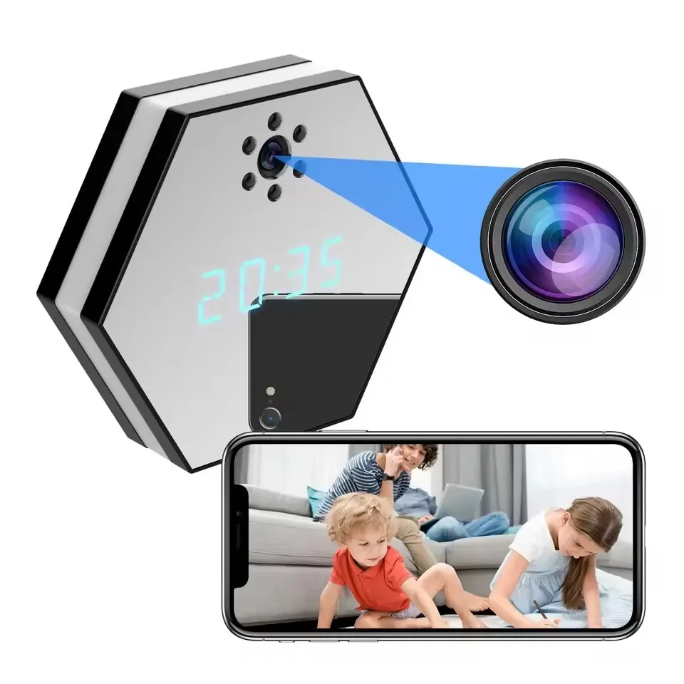 

1080P HD Mini Alarm Clock Camera Wireless Wifi APP IR Night Vision 130° Motion Detection Security Recorder Surveillance Monitor