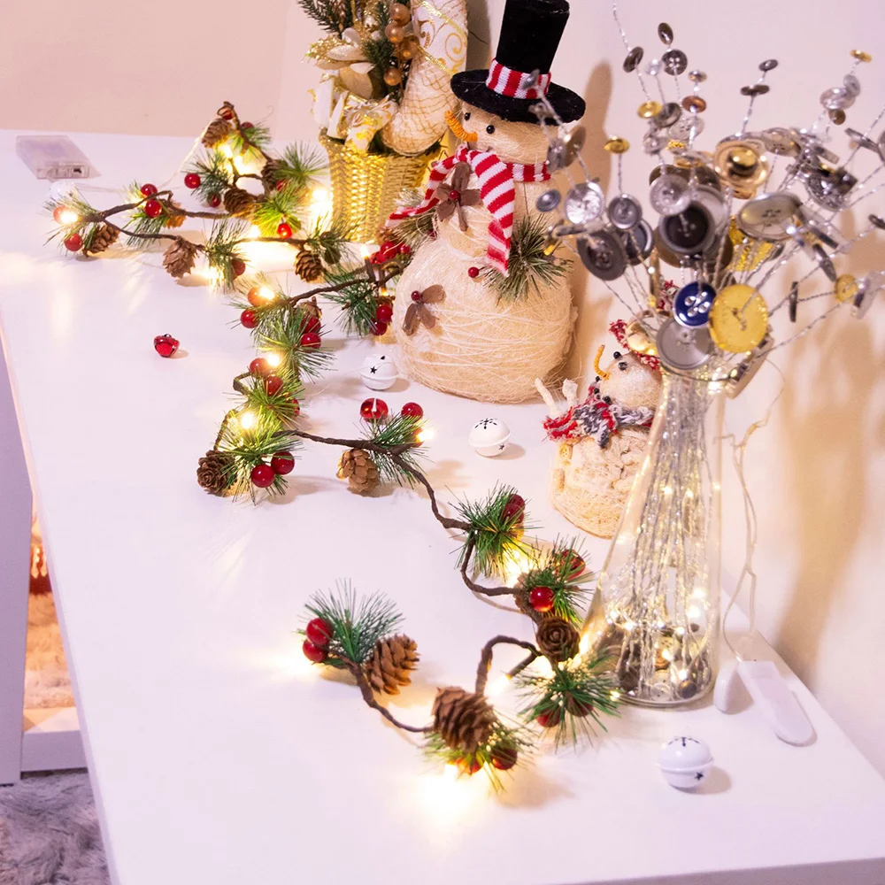 2M 20leds Tannenzapfen Fee Lichterketten Batteriebetriebene DIY Hochzeit Weihnachtsdekoration Girlande Licht Urlaub Party Lichter