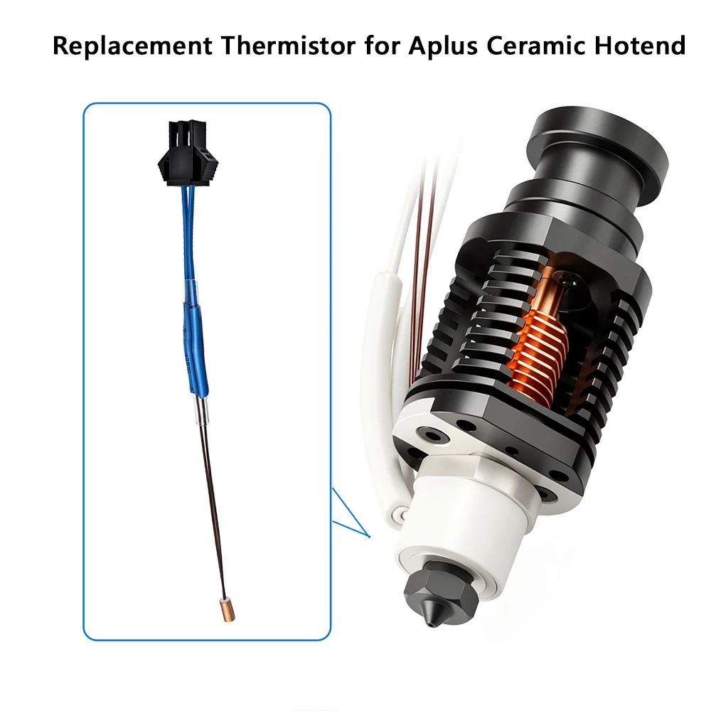 APLUS Ceramic Hotend Thermistor 104GT-2 104NT NTC Serson - Precision Temperature Control for 3D Printer Nozzle