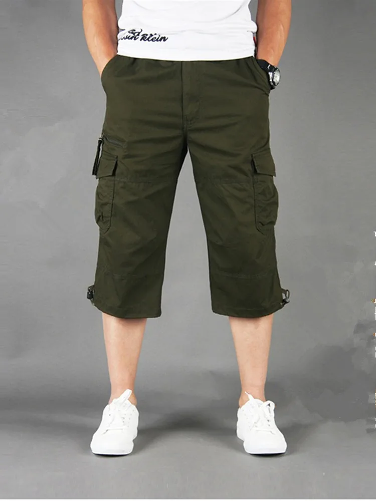 Men Cargo Shorts Loose Straight 100% Cotton Camouflage Summer Army Cropped Pants Male Plus Size 5XL 4XL Safari Half Trousers view 5