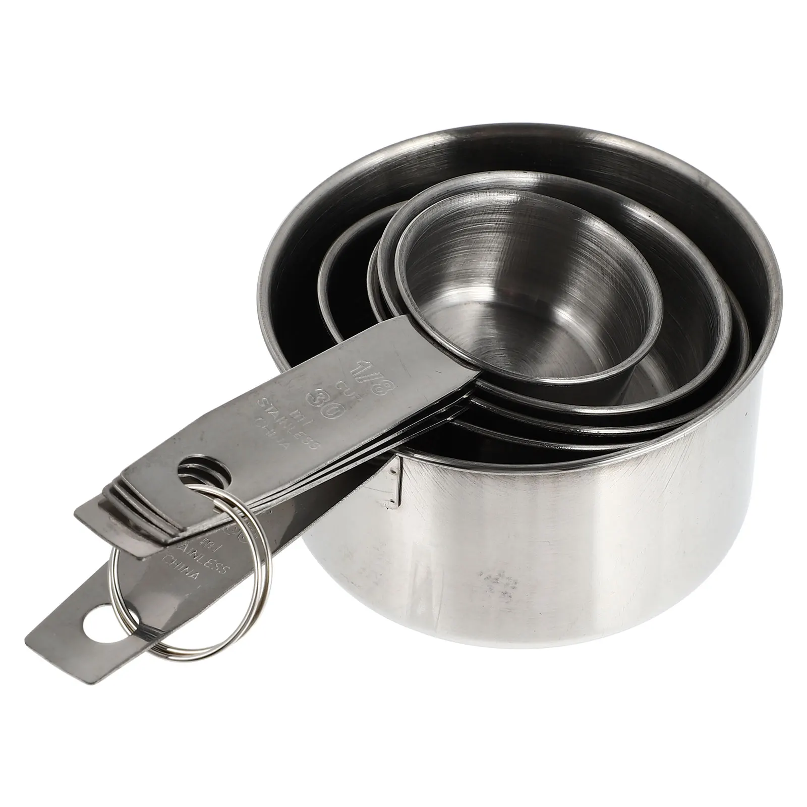 

5 Pcs Measuring Spoon Set Stainless Steel Kitchen Tool Powder Flour Scoop Coffee Shop Restaurant Use Long Lasting No