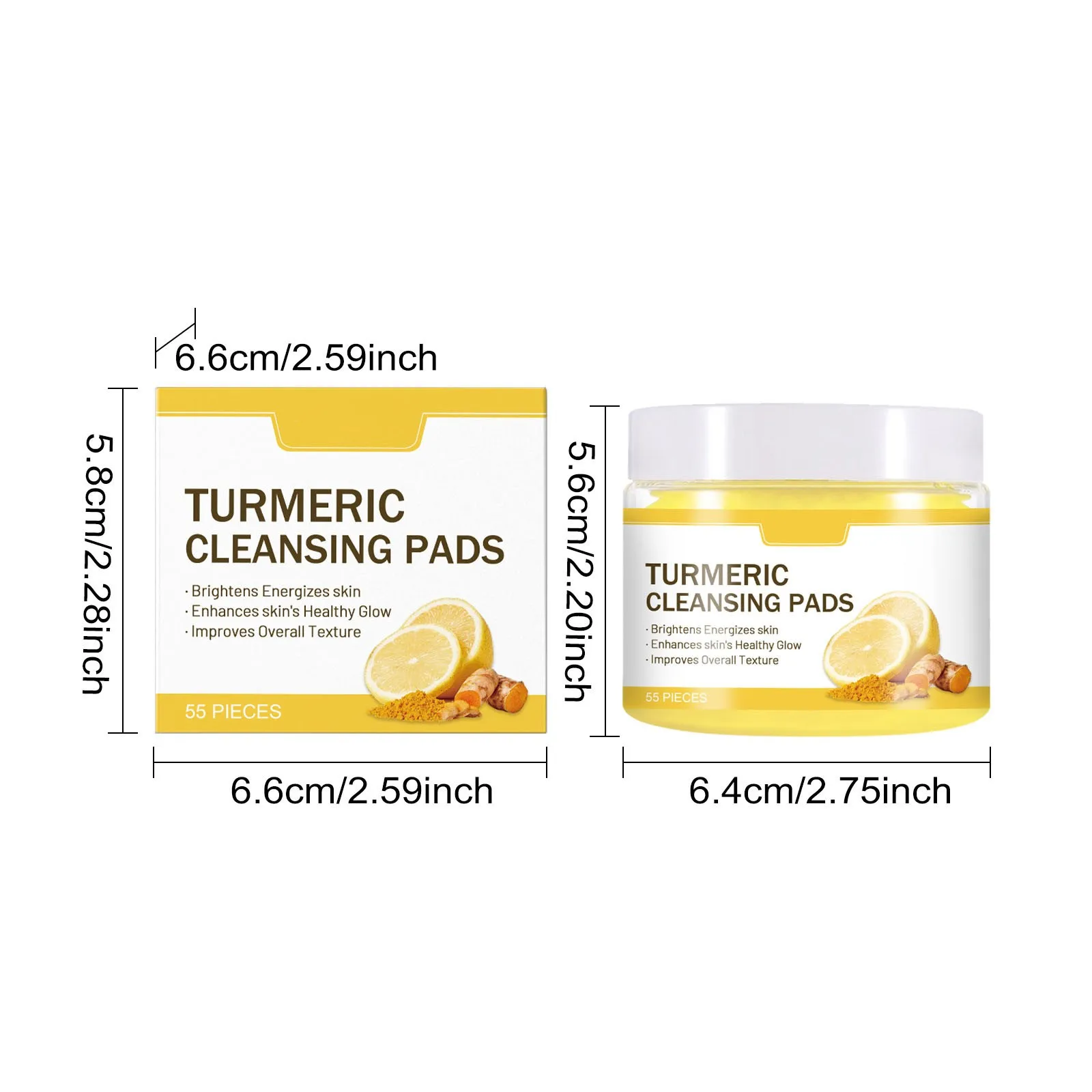 Turmeric Kojic Acid Facial Exfoliating Cleansing Pads Lemon Deeply Cleansing Skin Brightening Whitening Cotton Pad Skin Care