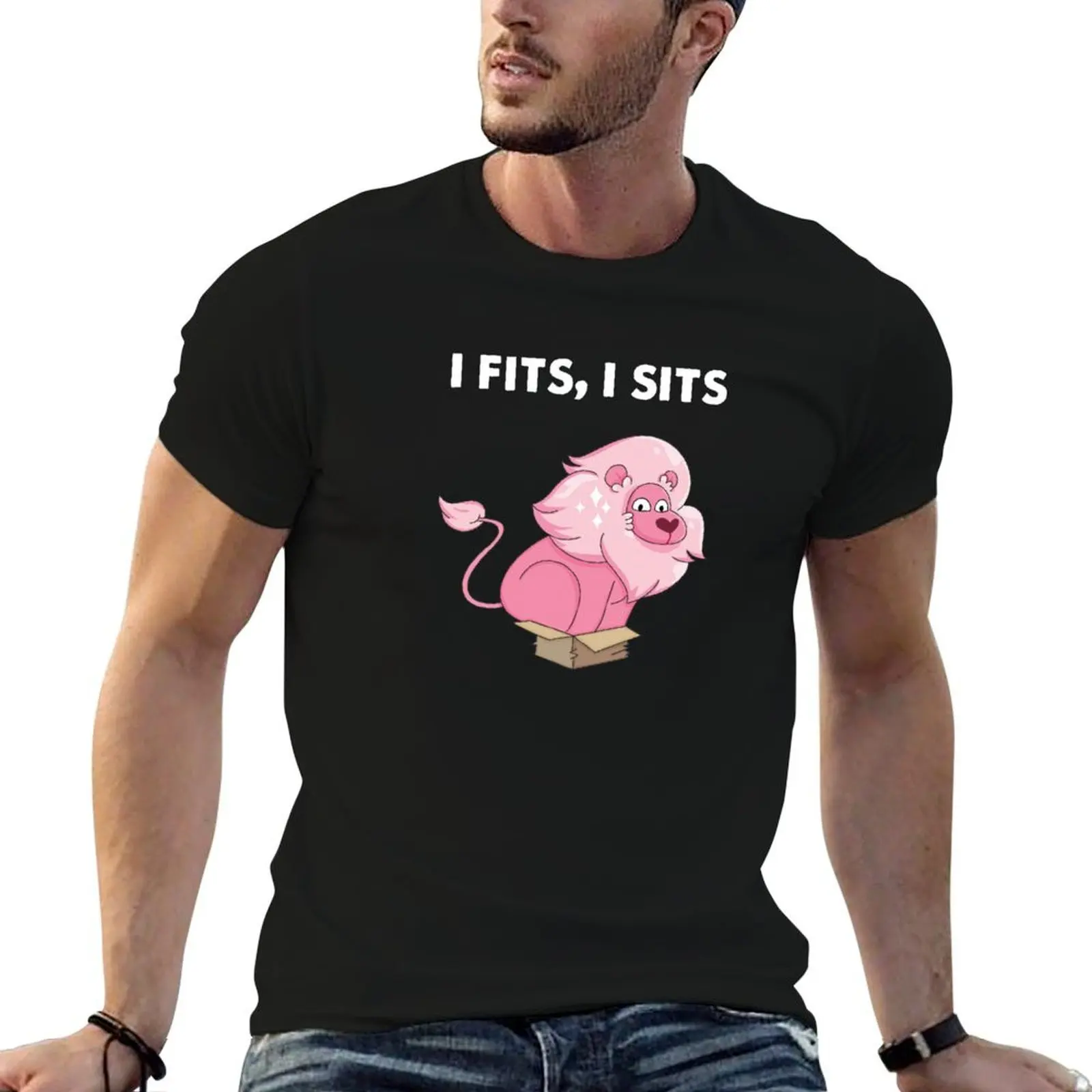 Steven Universe Lion I Fits, I Sits T-Shirt hippie clothes Funny t-shirt mens designer clothes