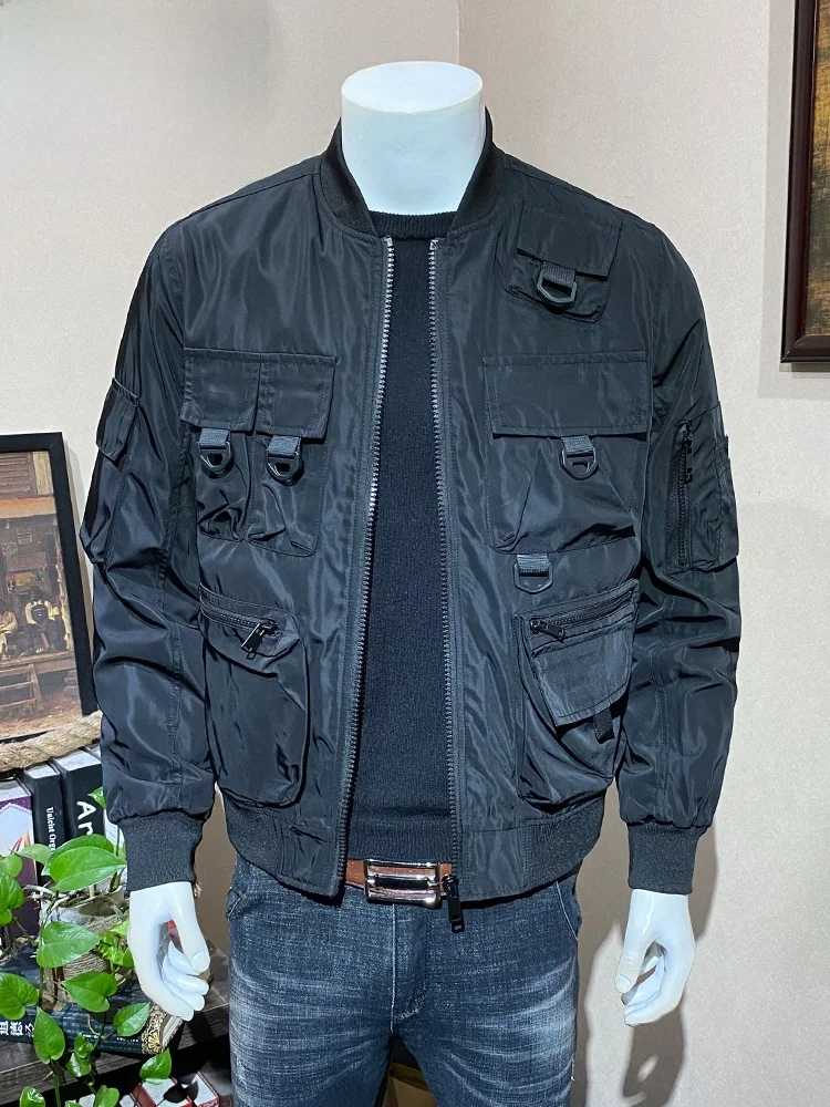 

Весенне-осенняя функциональная куртка-бомбер в американском стиле для мужчин, рабочая одежда, 3D-бейсбольный костюм, ветрозащитная модная куртка
