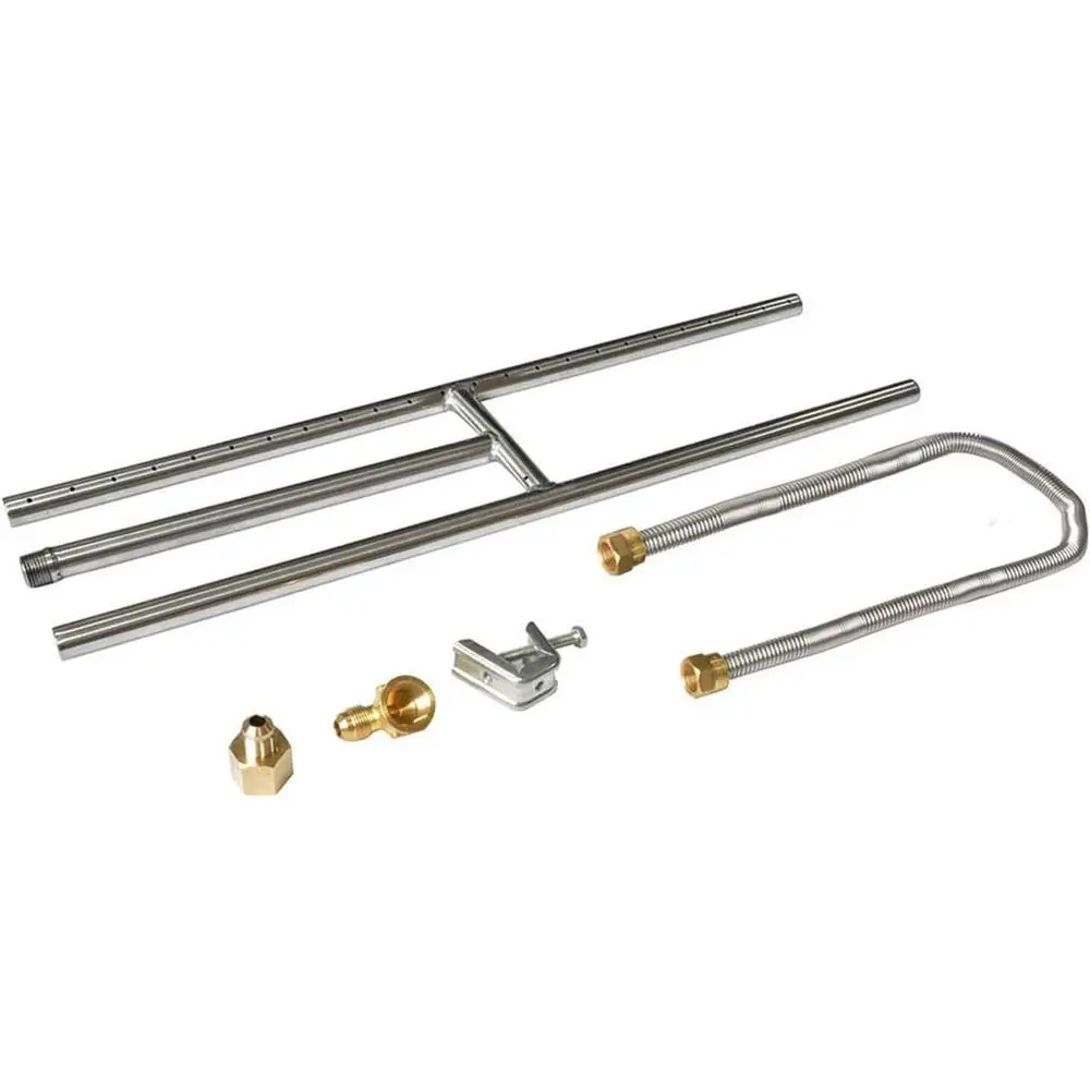 

Газовая вставка для камина из нержавеющей стали с H-образной горелкой, 18x6 дюймов