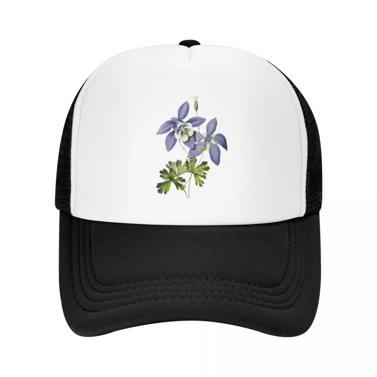 

Violet Columbine Flower Illustration Baseball Cap sun caps New Hat Rave Trucker Cap Woman Men's