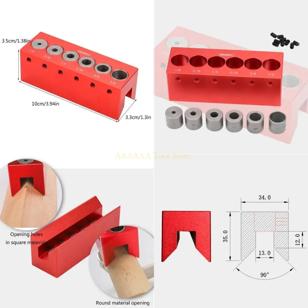 A2BE Woodworking Drill Guide Hole Puncher for Round Joinery Need