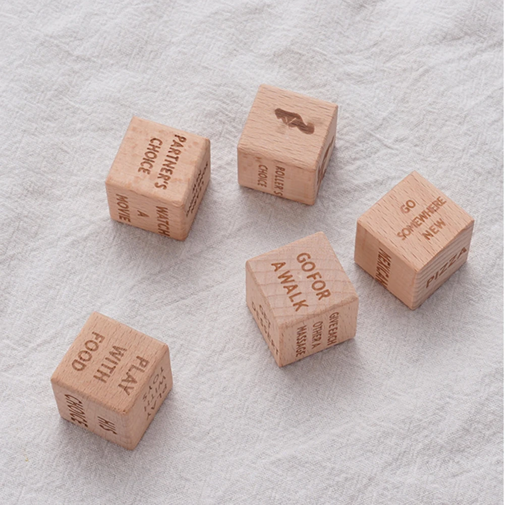 Dating Game Dice Wooden Game Dice Smooth Wood Wooden 2.5cm 4pcs Consistent Dimensions Couples Games Precise Date