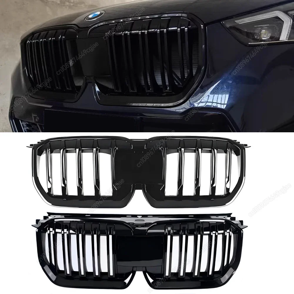 For BMW X1 U11 iX1 M Sport 2022 2023 2024 Single / Double Slat Car Front Kidney Grille Bodykits Racing Grill Tuning Gloss Black