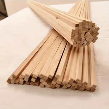 Unfinished Square Wood Dowel Rods - 20Pcs Hardwood Sticks for DIY Projects & Model Building