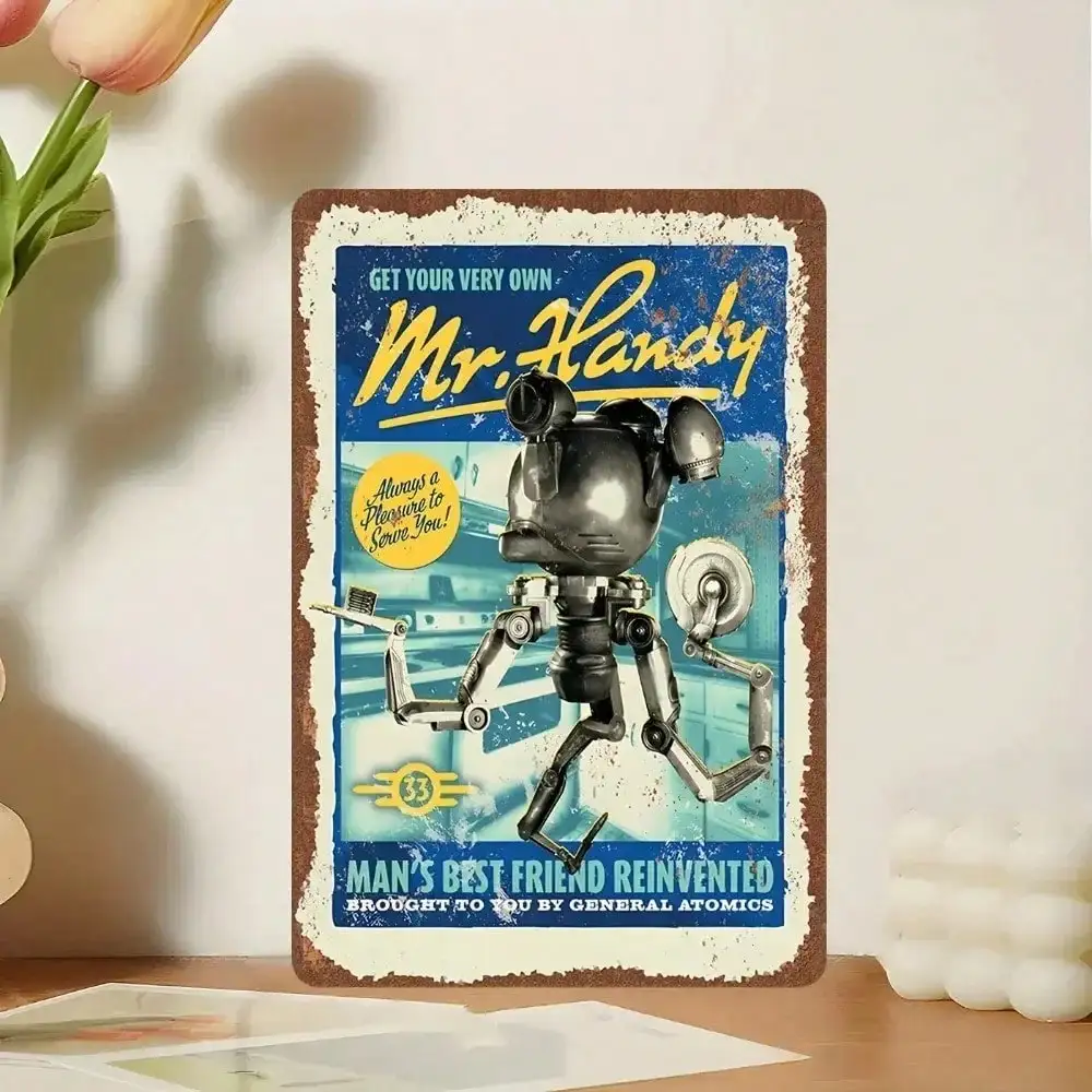 Letrero de Hierro con Patina de Commonwealth – Señor. Arte práctico para regalos Fallout Museums & Vault Dweller, decoración de la habitación, decoración de Halloween
