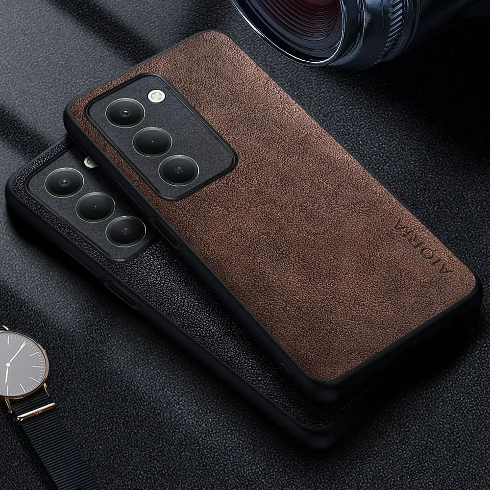 Premium-Luxus-Leder-Handyhülle für Xiaomi Redmi 15 15C 13 13C 13R 12 12C 10 10C 5g 4g Retro-Business-Stil Einfarbige Abdeckung