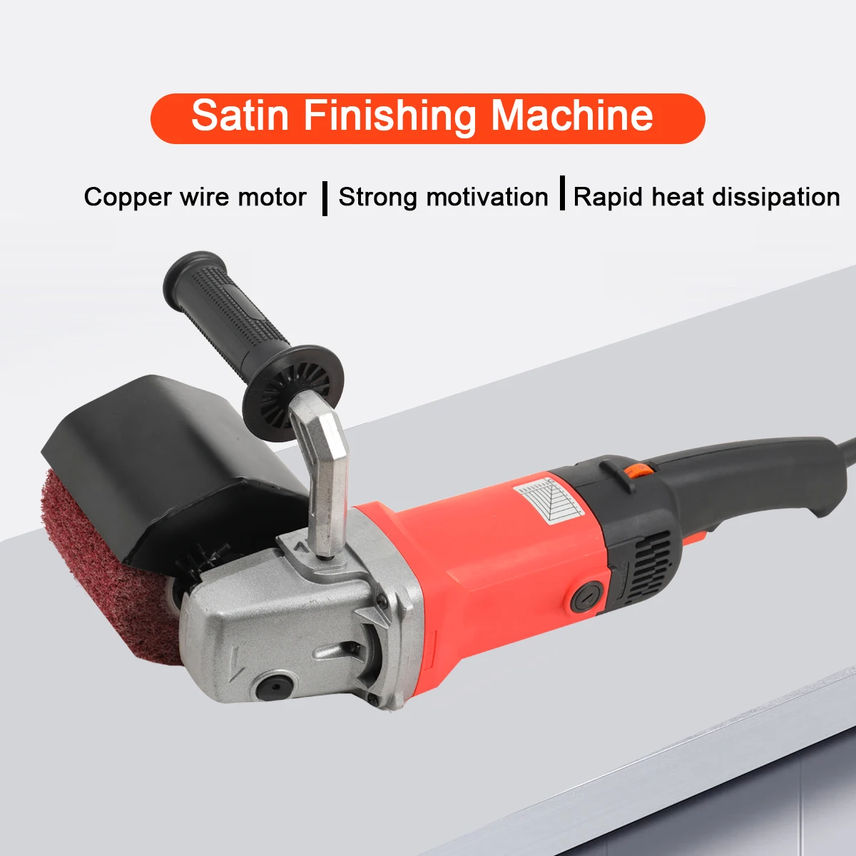 1400W Grinding Machine Satin Polisher 220V Electric Wire Drawing Burnishing Polishing Machine For Metal Steel Wood Polishing