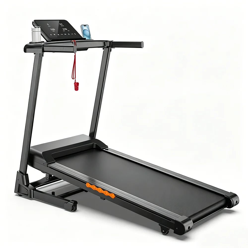 Formill FT61 Składana Bieżnia 3.0HP, nachylenie 15%, prędkość 13.5 km/h, pas 17×43 cali, obciążenie 300 lbs, cicha, z wyświetlaczem LCD, amortyzująca wstrząsy, do użytku domowego. — 2