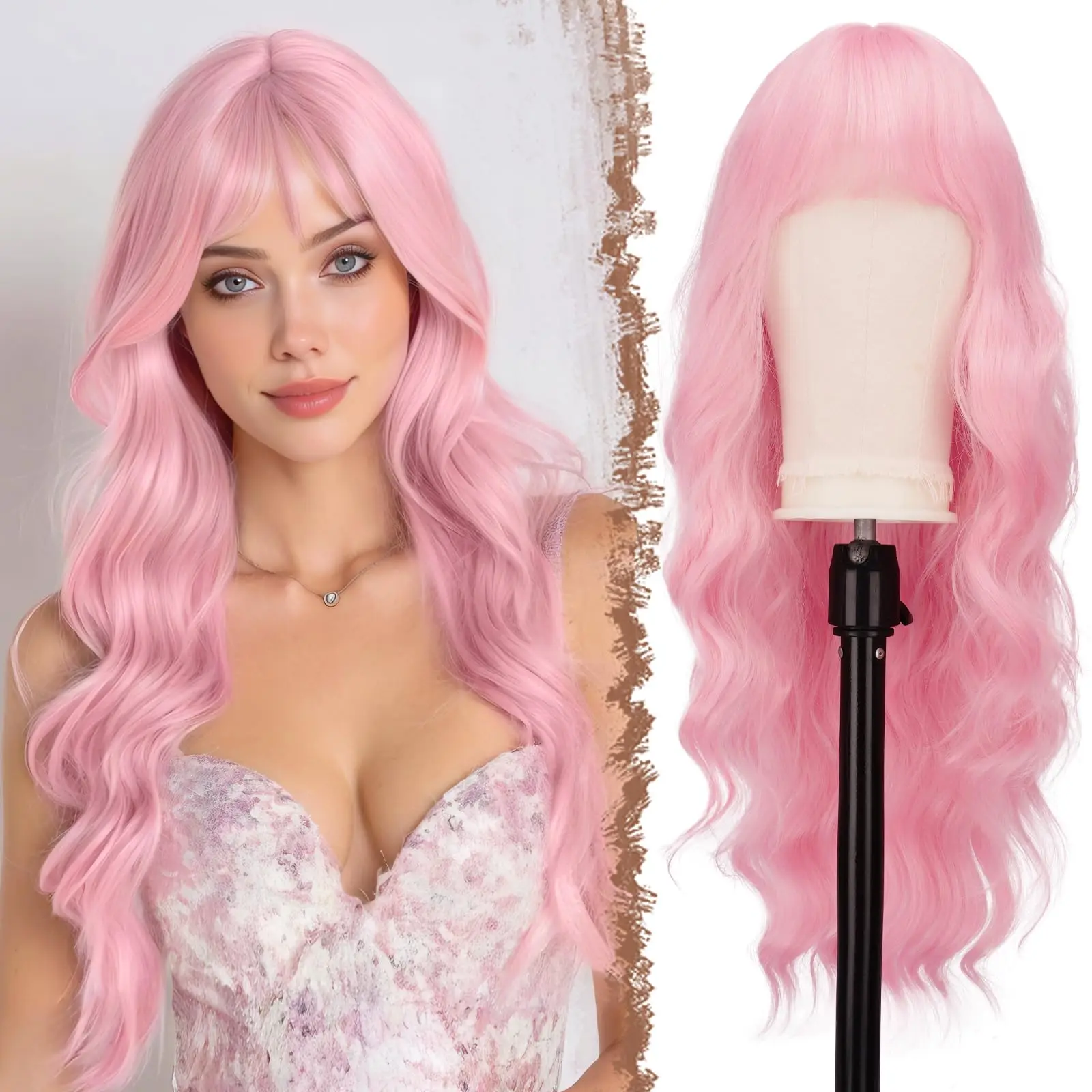 

Fashion multi-color synthetic wig with big waves for Halloween party, Cosplay wig, everyday wig, high-temperature hair accessory
