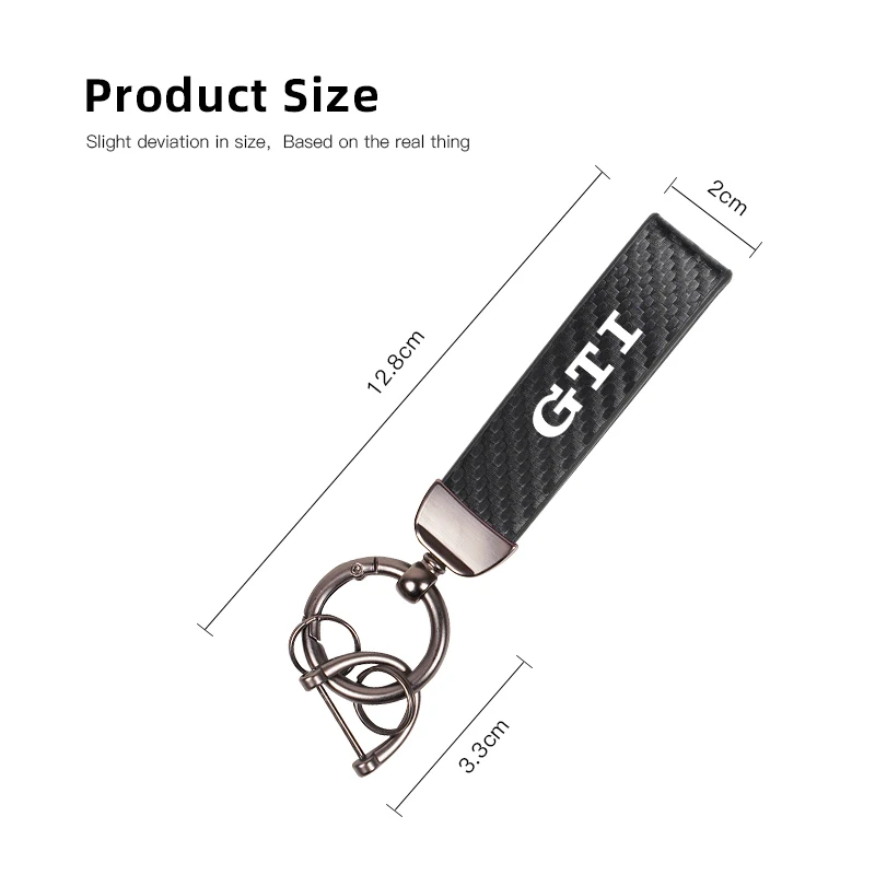 Car Exquisite Carbon Fiber Keychain Auto Styling Custom Key Ring For Volkswagen GTI T-ROC GTD Atlas Tiguan Passat Golf Touareg