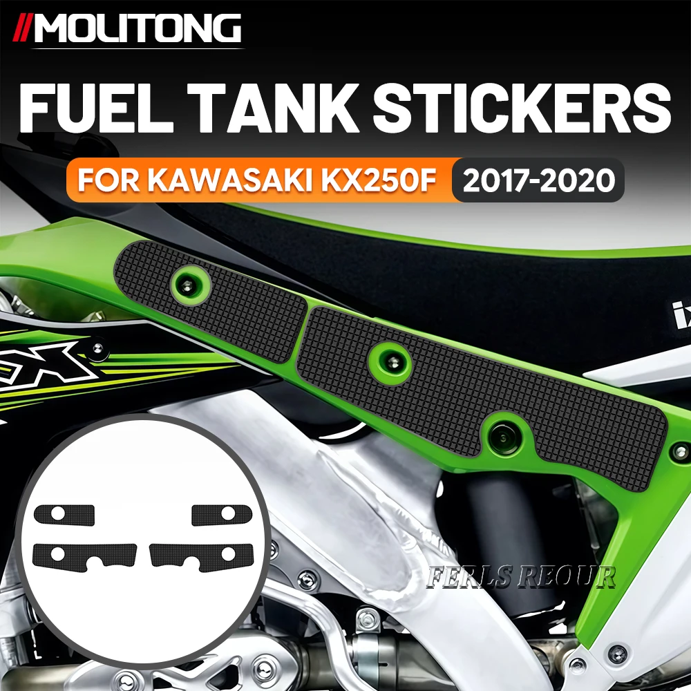 

For KAWASAKI KX250F 2017-2020 Gas Tank Sticker Rubber Black Anti Scratch Motorcycle Fuel Tank Pad Anti Slip Protector Guard